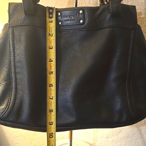 Kate Spade Top handle Pebbled leather Black Purse Bag neutral minimalist S.Large - Picture 13 of 15
